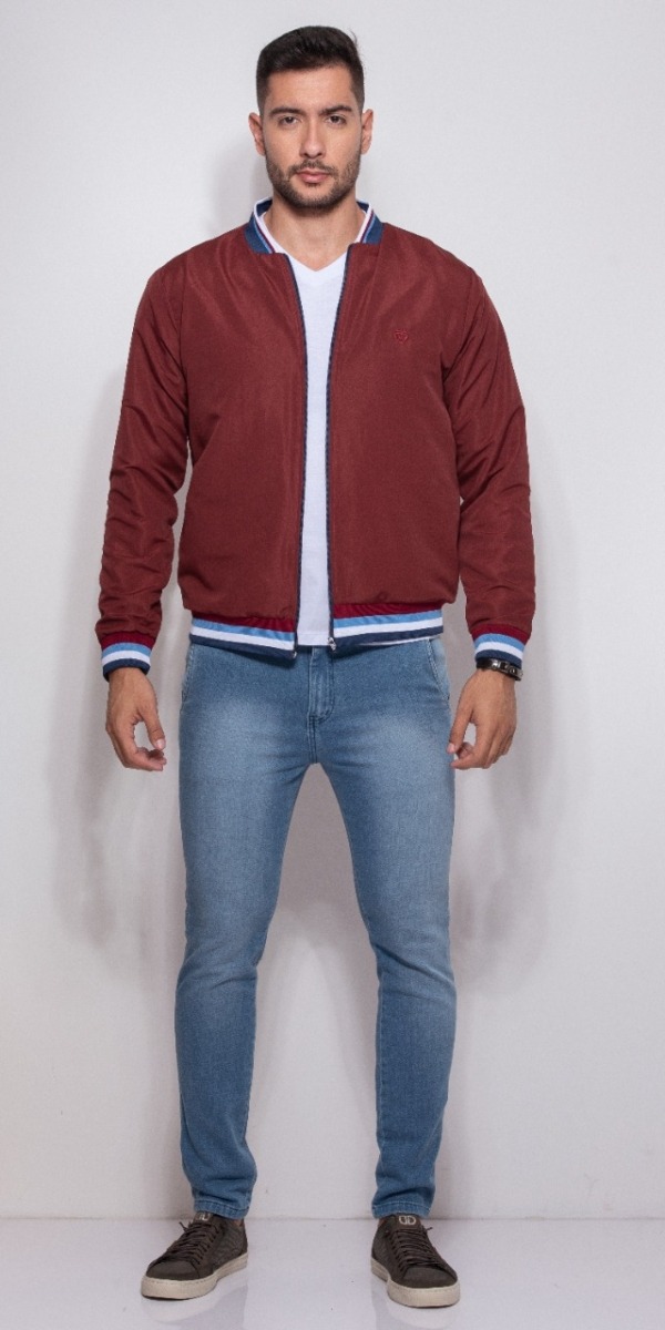 JAQUETA BOMBER WINDBREAKER MARSALA