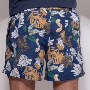 SHORT FOLHAS TEXTURIZADAS CINZA