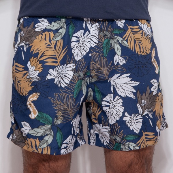 SHORT FOLHAS TEXTURIZADAS CINZA