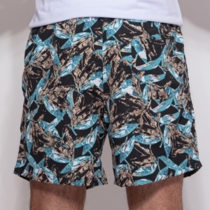 SHORT FOLHAS TEXTURIZADAS TURQUESA